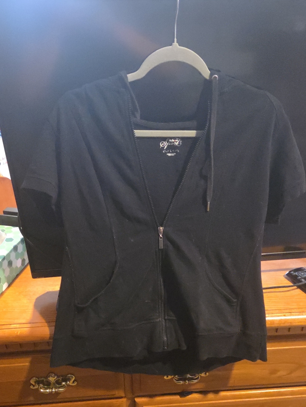 Style & Co. Sport Black Zip-Up Hoodie